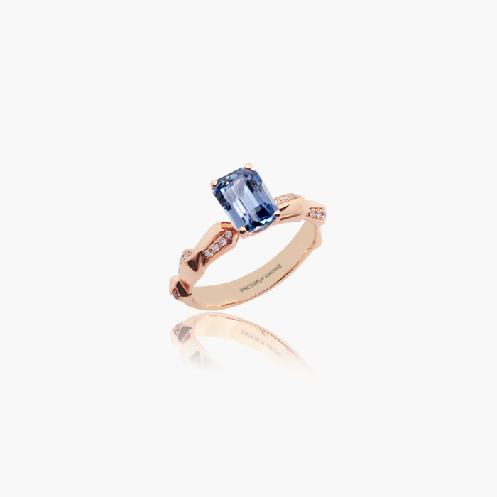 Duet Blue Sapphire Engagement Ring 1.25ct