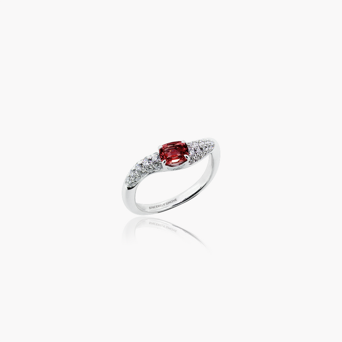 Heartbeat Gemstone Engagement Ring (Diamonds)